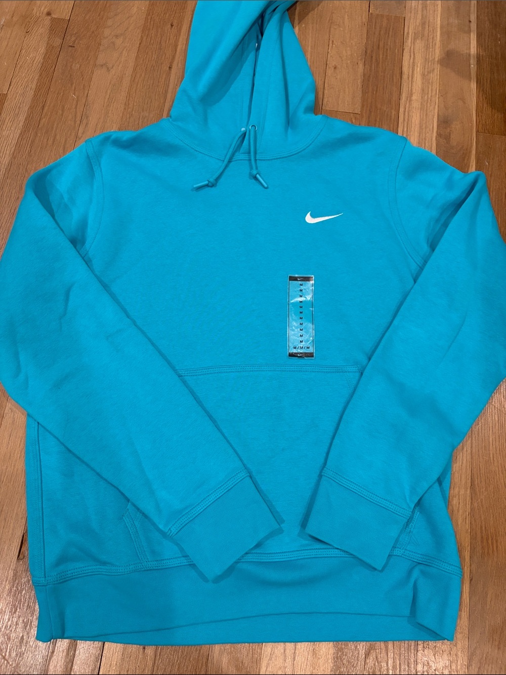 Nike Men's Bright Teal Crewneck Hoodie with White Swoosh